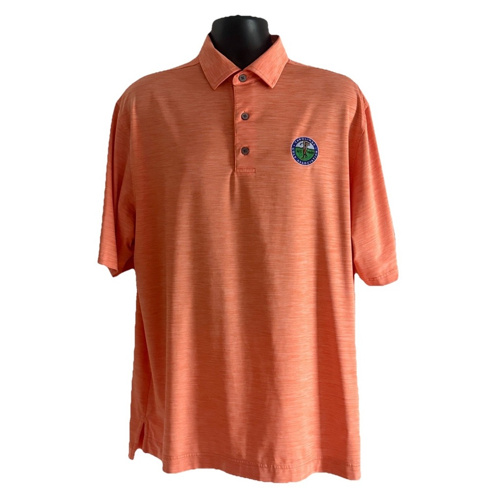 Footjoy Sz L Carolina Golf Assoc Logo‎ Orange Golf Polo